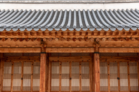 Gyeongbokgung royal palace of the Joseon dynasty in Seoul, capital of South Koreaの写真素材