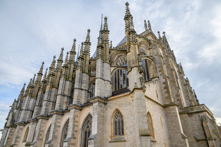 Exterior of the Roman Catholic Church of Saint Barbara in Kutna Hora town in the Central Bohemian Region of the Czech Republic on 26 January 2025の写真素材