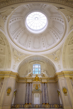 Interior of Bode Museum, mixed art collection of sculptures, paintings, Byzantine art and coins in Museum Island complex in Berlin, Germany on 3 January 2025の写真素材