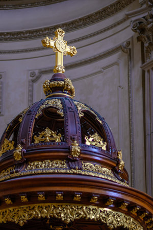 Interior details in Berlin Cathedral Berliner Dom located on Museum Island in the Mitte historical neighbourhood of Berlin, Germany on 2 January 2025の写真素材