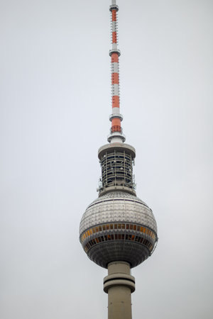 Berliner Fernsehturm, Berlin TV tower, tallest structure in Germany and iconic landmark on Alexanderplatz in Berlin, Germany on 4 January 2025の写真素材