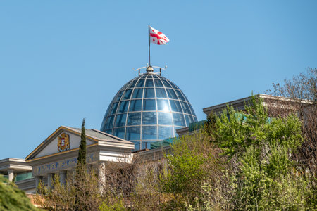 Ceremonial Palace of Georgia, Avlabari Presidential Residence and palace for state ceremonies in Tbilisi, Georgia on 1 April 2025の写真素材