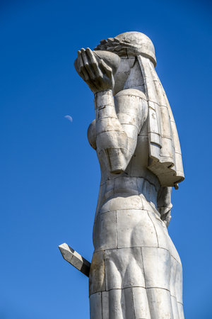 Kartlis Deda, Mother of Georgians monument on Sololaki hill in Tbilisi, capital of Georgia on 4 April 2025の写真素材