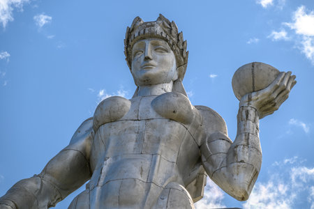 Kartlis Deda, Mother of Georgians monument on Sololaki hill in Tbilisi, capital of Georgia on 4 April 2025の写真素材