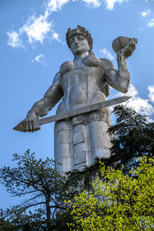 Kartlis Deda, Mother of Georgians monument on Sololaki hill in Tbilisi, capital of Georgia on 4 April 2025の写真素材