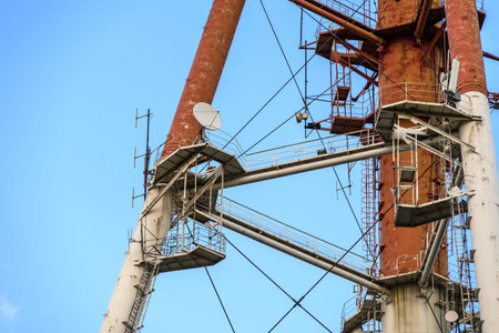 Structure of Tbilisi TV broadcasting communications tower located in Mtatsminda Park above Tbilisi,...