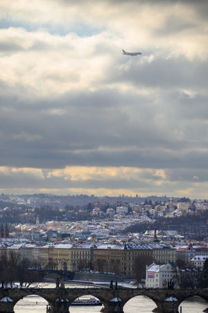 Cityscape view of Prague, the capital city of Czech Republicの写真素材