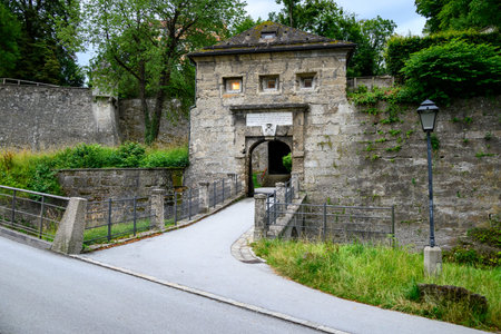 Medieval fortifications atop the Monchsberg hill in Salzburg, Austria on 10 July 2025