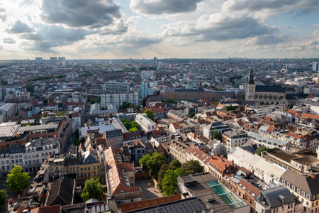 Aerial cityscape view of Brussels, capital of Belgium and seat of the European Union on 16 July 2025の写真素材