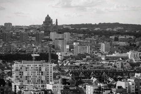 Aerial cityscape view of Brussels, capital of Belgium and seat of the European Union on 16 July 2025の写真素材
