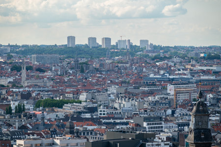 Aerial cityscape view of Brussels, capital of Belgium and seat of the European Union on 16 July 2025の写真素材