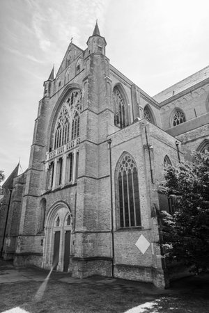 Saint Salvator Cathedral main Roman Catholic gothic church in Bruges, Belgium on 17 July 2025の写真素材