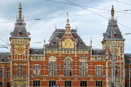 Amsterdam Centraal, main railway station in Amsterdam, capital of Netherlands on 21 July 2025の写真素材
