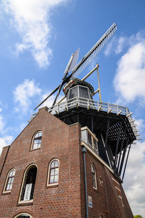 Windmill De Adriaan, popular landmark of the city of Haarlem, Netherlands on 22 July 2025の写真素材