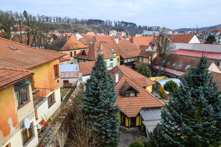 Old Jewish Quarter in Trebic, UNESCO World Heritage Site in Trebic, Czech Republic on 8 February...