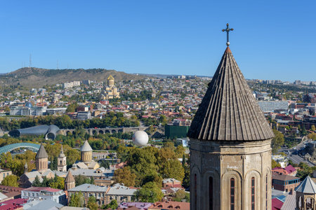 Cityscape panoramic view of Tbilisi, the capital of Georgia, on 1 November 2025