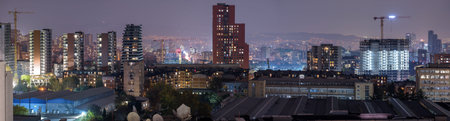 Night Cityscape panoramic view of Tbilisi, the capital of Georgia, on 4 November 2025の写真素材