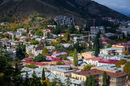 Cityscape panoramic view of Tbilisi, the capital of Georgia, on 2 November 2025の写真素材