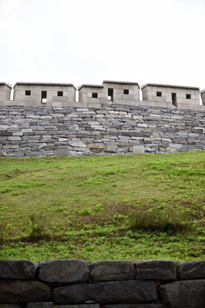 Seoul City Wall in Namsan hill park, old fortress protecting Seoul, the capital of South Korea