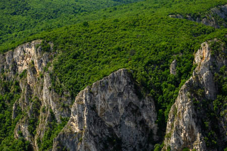 Scenic landscape of of Lazar Canyon (Lazarev kanjon), the deepest and longest canyon in eastern Serbia, near the city of Borの写真素材