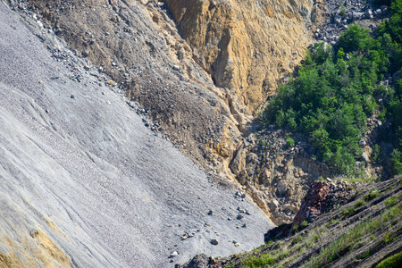 Heaps of tailings and mine dumps in Bor, Eastern Serbia, one of the largest copper mines in Europe