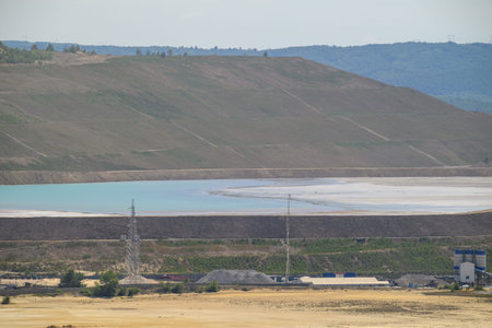 Heaps of tailings and mine dumps in Bor, Eastern Serbia, one of the largest copper mines in Europe...