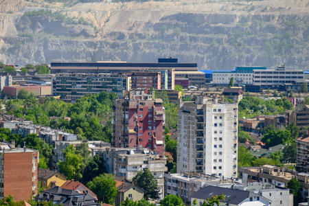 Bor city with Copper mine and smelting complex, one of the largest copper mines in Europe, in Bor, Serbia on 31 May 2025の写真素材