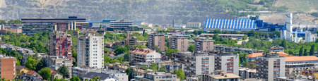 Bor city with Copper mine and smelting complex of one of the largest copper mines in Europe in Bor,...