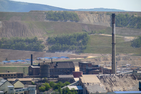 Copper mine and smelting complex, one of the largest copper mines in Europe, in Bor, Serbia on 31...