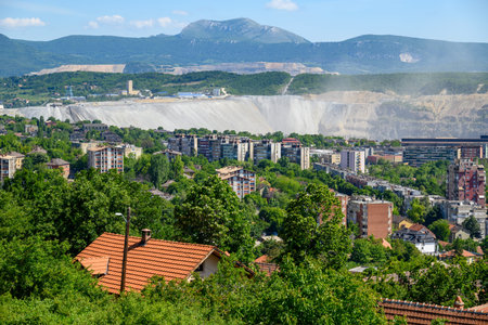 Bor city with Copper mine and smelting complex of one of the largest copper mines in Europe in Bor, Serbia on 31 May 2025の写真素材