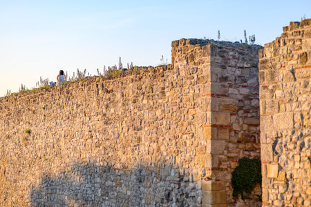 Remains of Historic Belgrade Fortress in Kalemegdan park in Belgrade, capital of Serbiaの写真素材