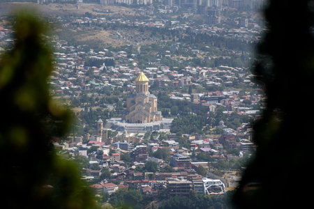 Aerial cityscape view of Tbilisi, the capital of Georgia on 2 September 2025