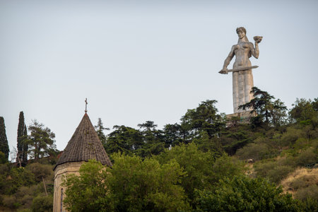Kartlis Deda, Mother of Georgians monument on Sololaki hill in Tbilisi, capital of Georgia on 20 August 2025の写真素材