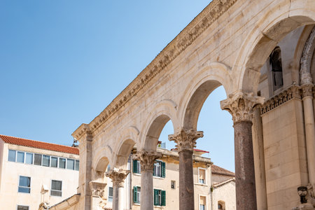 Remains of Roman Historical Complex of the Palace of Diocletian, UNESCO world heritage site in Split, Croatiaの写真素材