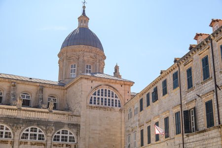 Roman Catholic Cathedral of the Assumption of the Virgin Mary in Old town Dubrovnik, Republic of Croatiaの写真素材