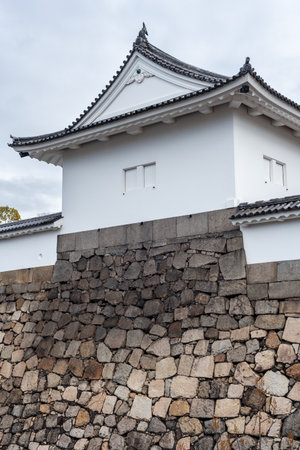 Osaka castle, one of the most famous castles and tourist landmarks in Japan on 18 February 2024の写真素材