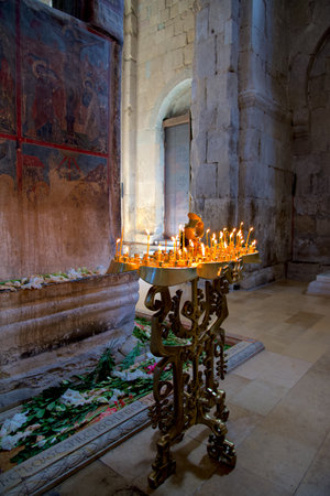 Interior of Svetitskhoveli Cathedral Orthodox Christian cathedral and UNESCO World Heritage site located in the historic town of Mtskheta, Georgia, near the capital of Tbilisiの写真素材