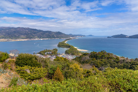 Amanohashidate on the Sea of Japan in north Kyoto prefecture considered as one of the top three scenic views in Japanの写真素材