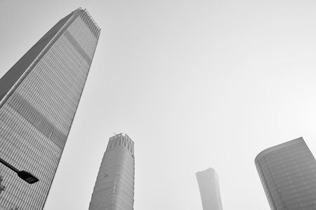 Skyscrapers of Central Business District in downtown Beijing, capital of China on 22 April 2024の写真素材