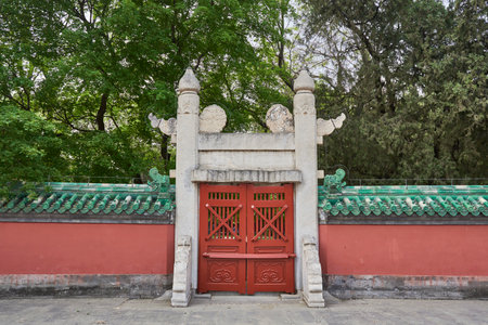 Temple of the Sun (Ritan Park) in Spring, in Chaoyang District in Beijing, China on 22 April 2024の写真素材