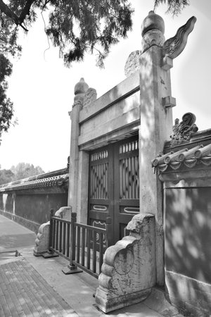 Star gate at the Temple of Earth (Ditan Temple), built in 1530 during the Ming dynasty in Beijing, capital of Chinaの写真素材