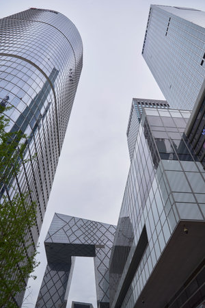 Skyscrapers of Central Business District in downtown Beijing, capital of China on 19 April 2024