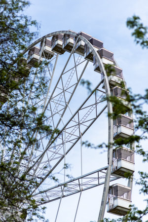 Ferris Wheel of Budapest, largest ferris wheel in Europe, located in Erzsebet Square in Budapest, Hungary on 2 May 2023の写真素材