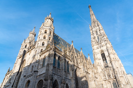St. Stephen Cathedral Stephansdom in Stephansplatz square in Vienna Austriaの写真素材