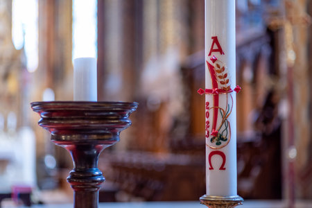 Interior of Matthias church in Buda Castle Budapest, Hungary on 30 April 2023の写真素材
