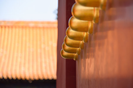 Ornate entrance gate to the Temple of Earth (Ditan Temple), built in 1530 during the Ming dynasty in Beijing, capital of Chinaの写真素材
