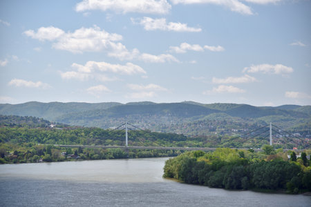 Cityscape of Novi Sad, second largest city in Serbia and the capital of the autonomous province of Vojvodina on the Danube river, on 27 April 2023の写真素材