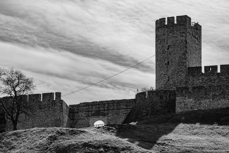Remains of Historic Belgrade Fortress in Kalemegdan park in Belgrade, capital of Serbia