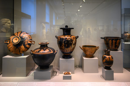 Exhibition of ancient artifacts in Altes Museum, Old Museum in Museum Island complex in historic center of Berlin, Germany, on 2 January 2025