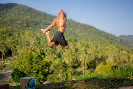 The man in the jumpの写真素材